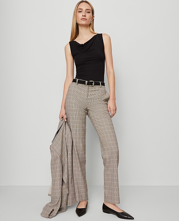 The Petite Straight Pant in Plaid