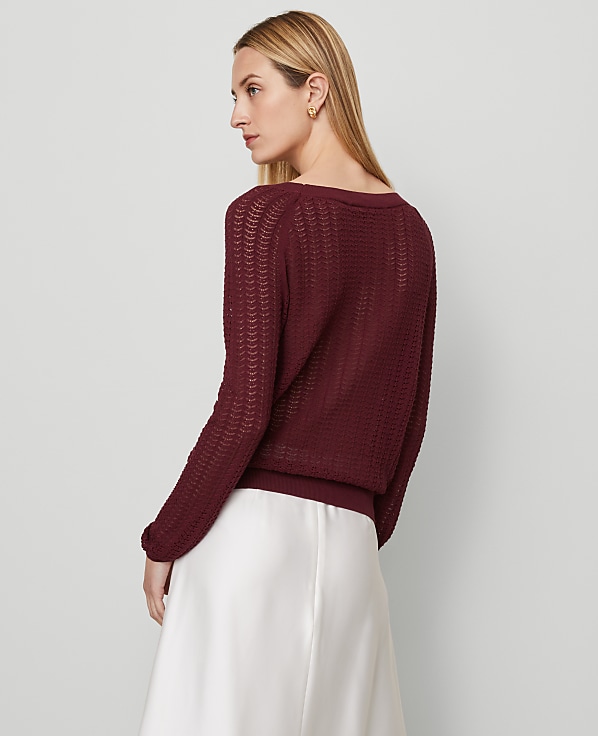 Pointelle Boatneck Sweater