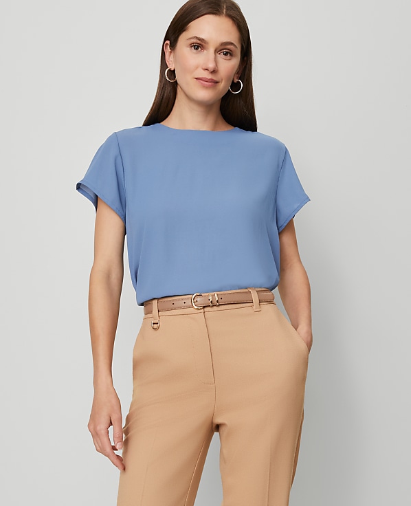 Petite Mixed Media Crew Neck Tee