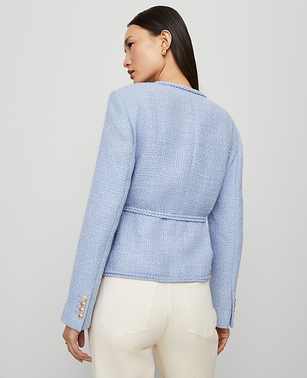 Petite Tweed Belted Jacket