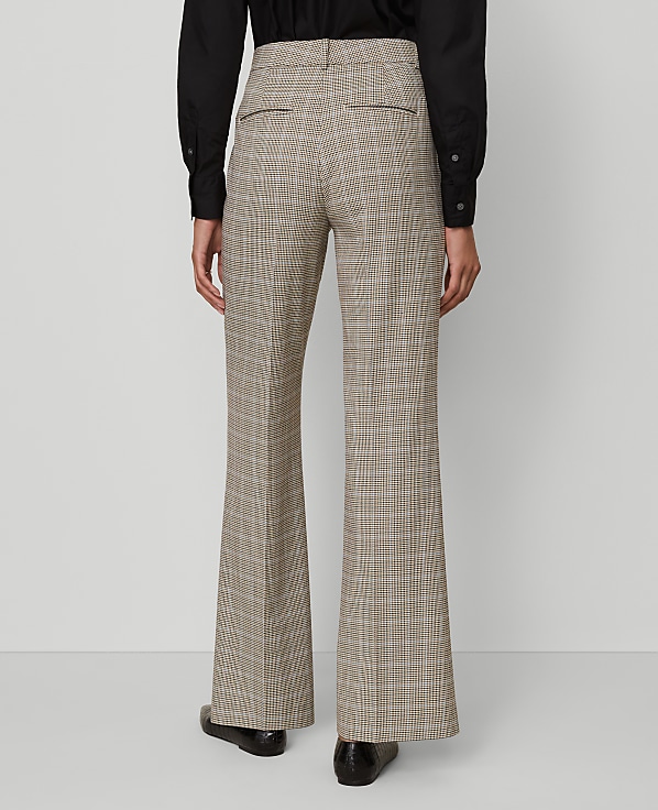 The Petite Flare Trouser in Plaid - Curvy Fit