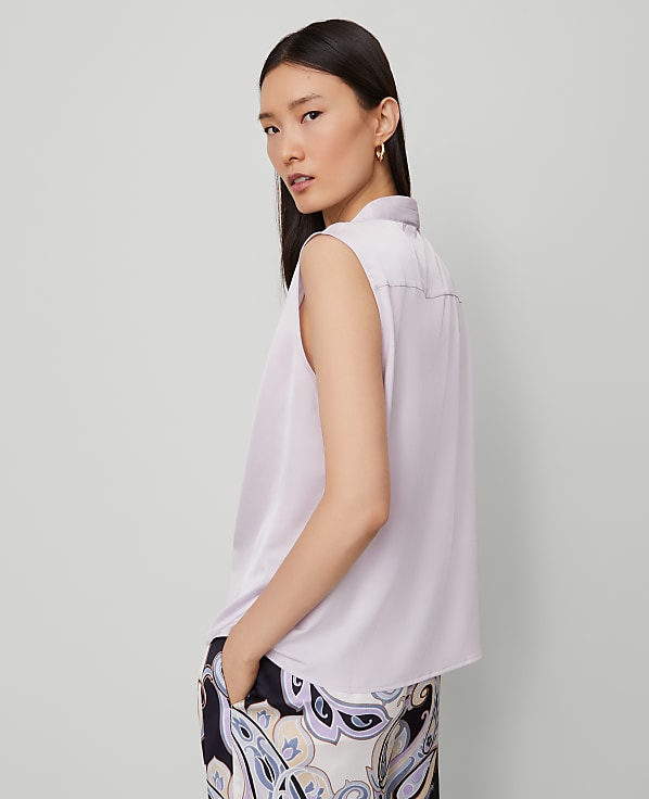 Mixed Media V-Neck Top