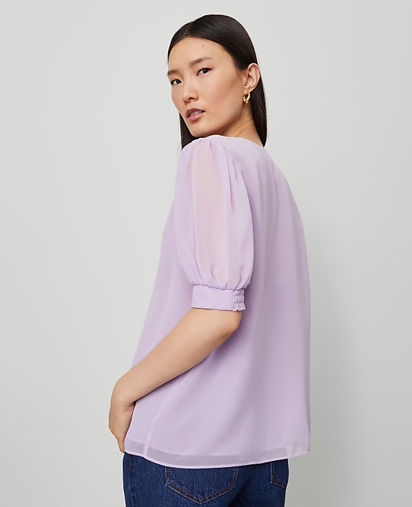Puff Sleeve V-Neck Popover