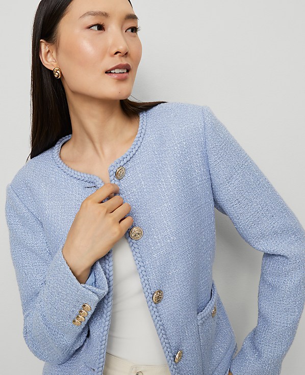 Petite Tweed Belted Jacket