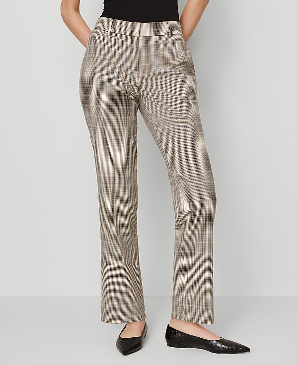 The Petite Straight Pant in Plaid &mdash; Curvy Fit