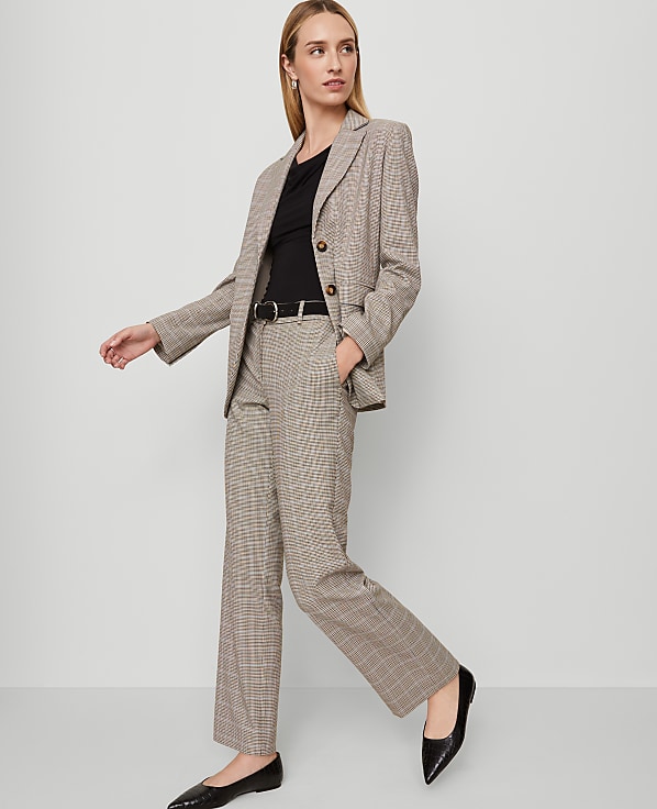 The Petite Straight Pant in Plaid