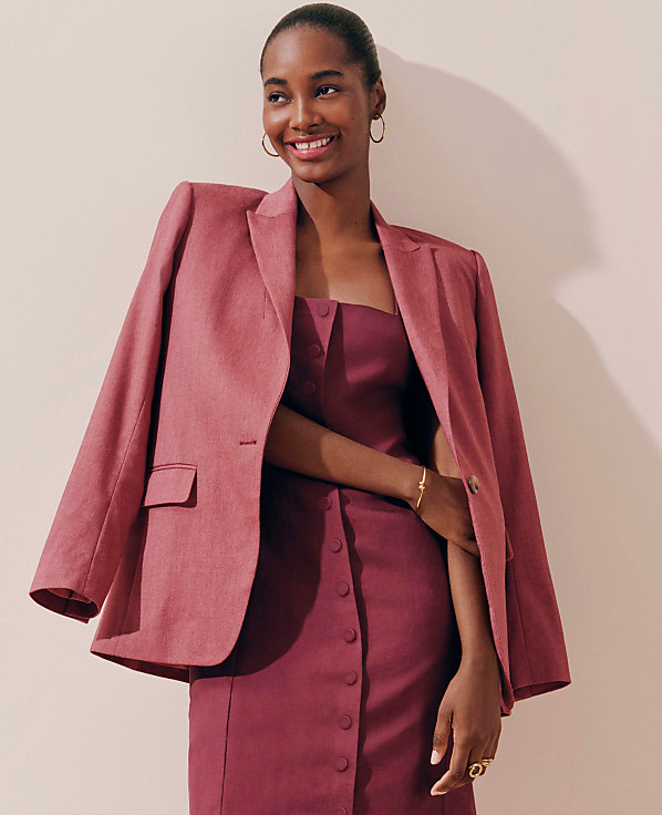 The Longline Blazer in Linen Blend