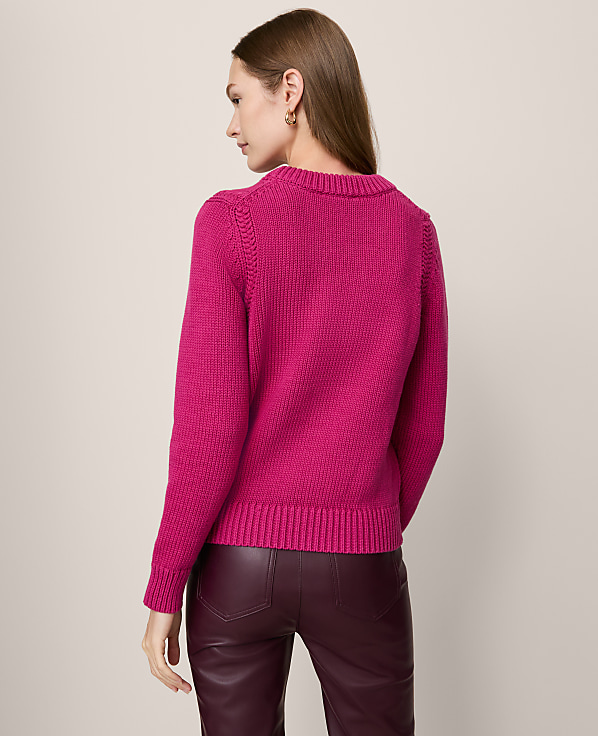 Petite Shoulder Detail Crew Neck Sweater