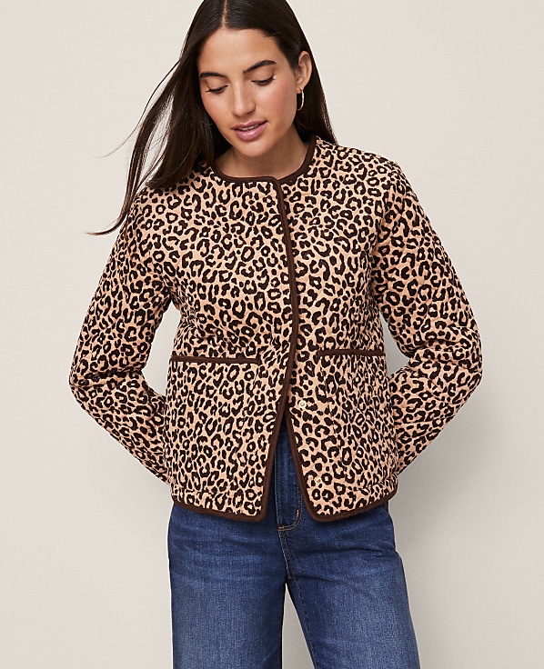 Weekend Animal Print Quilted Jacket