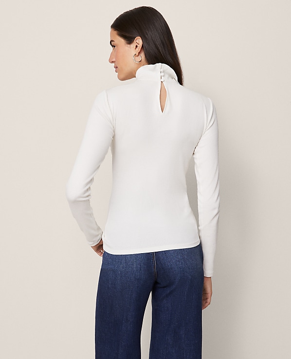 Weekend Ruffle Mock Neck Top