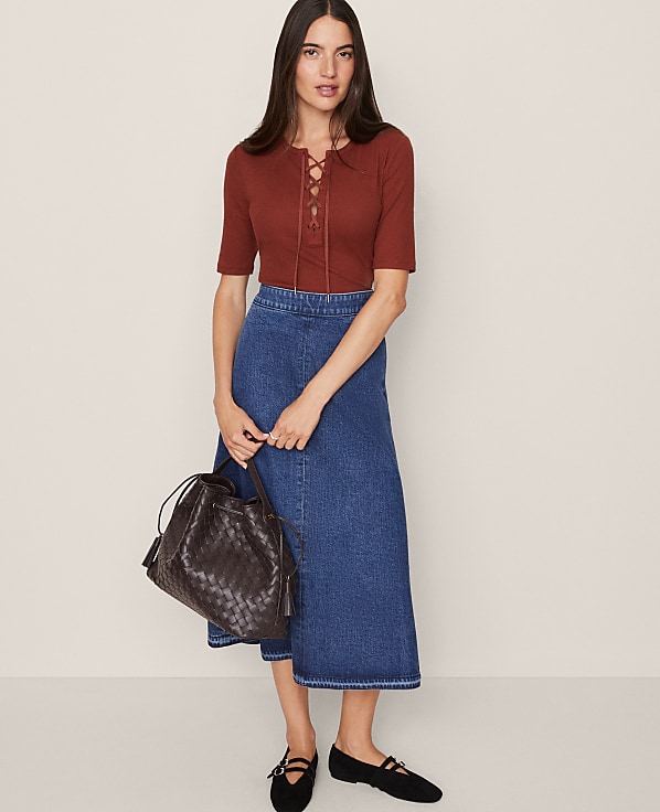 Weekend Collection Pull On Denim Skirt