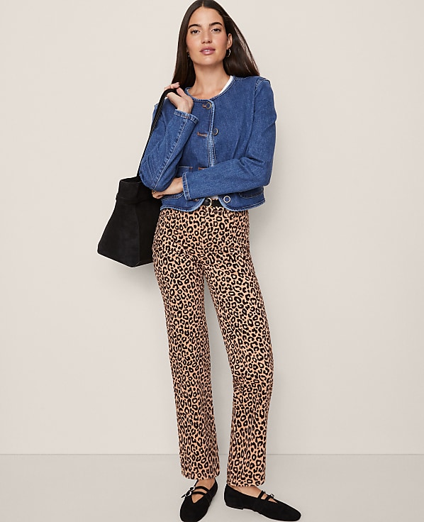 Weekend High Rise Corduroy Pant in Animal Print