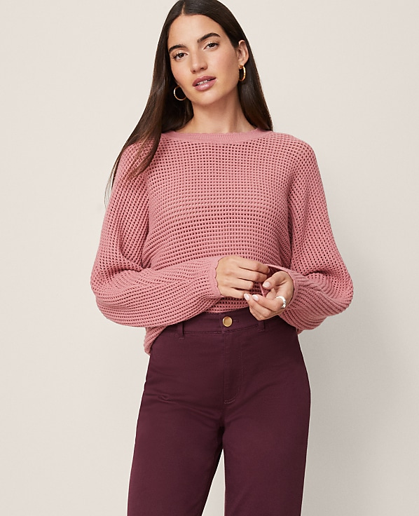 Weekend Open Stitch Scalloped Sweater
