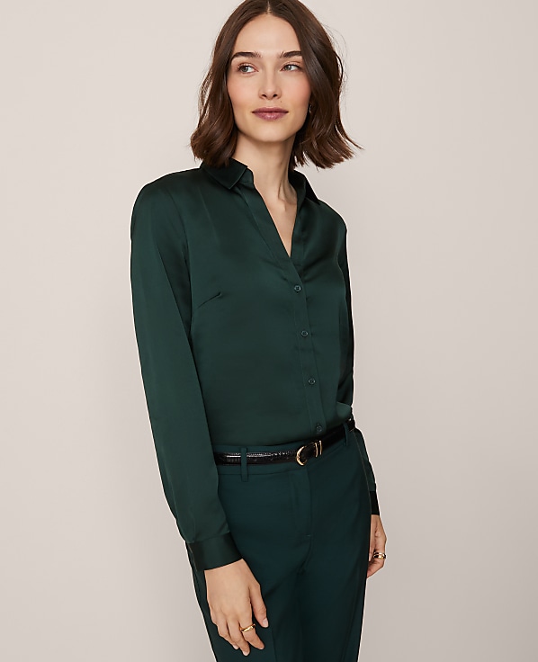 Petite Satin Essential Shirt