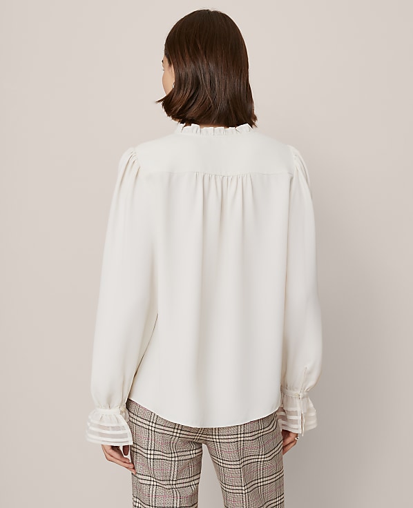 Petite Ruffle Neck Blouse