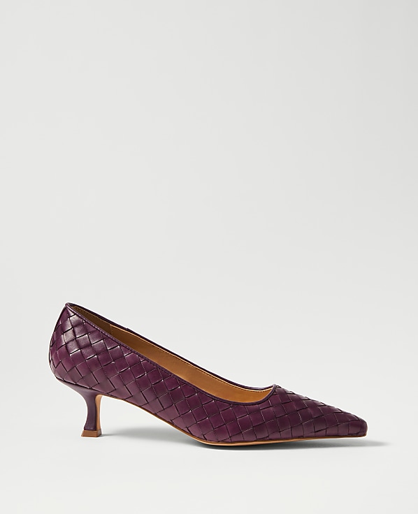 Woven Nip Toe Kitten Heel Pump