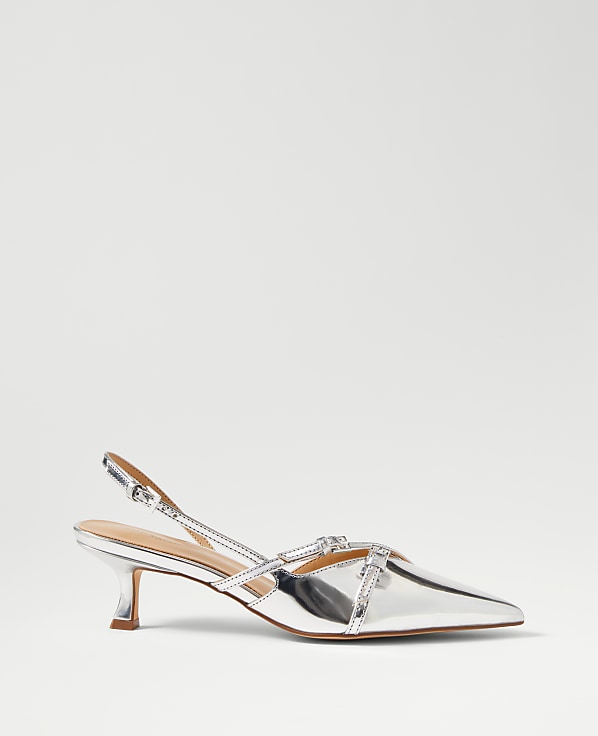 Strappy Pointy Toe Metallic Pump