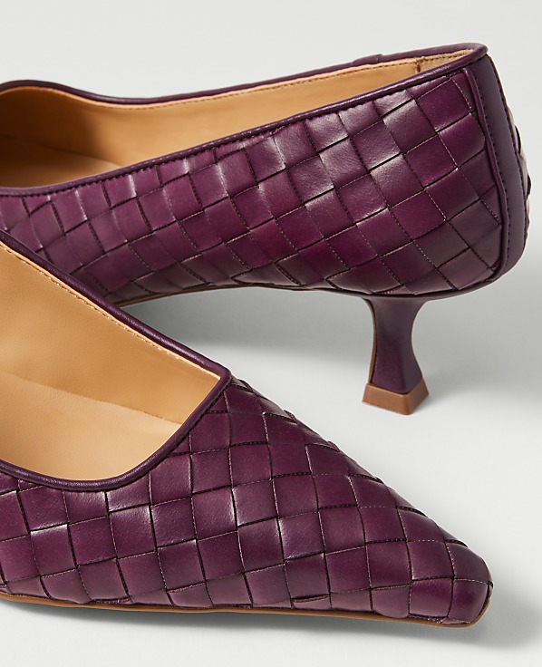 Woven Nip Toe Kitten Heel Pump