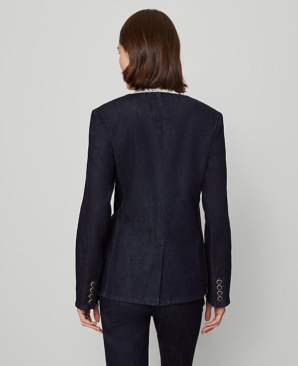 Petite Denim Split Hem Jacket