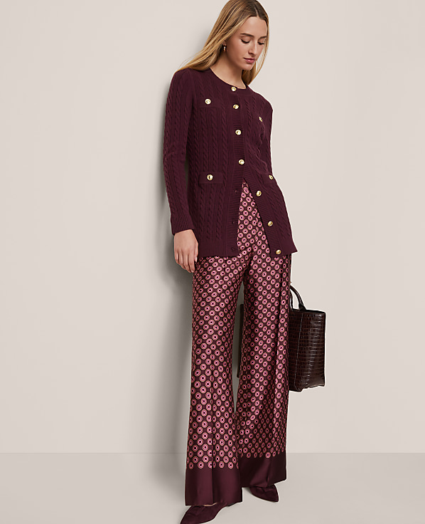 The Wide-Leg Pant in Satin Geo Print