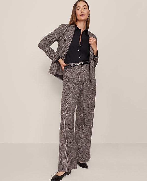 The Petite Wide-Leg Pant in Plaid