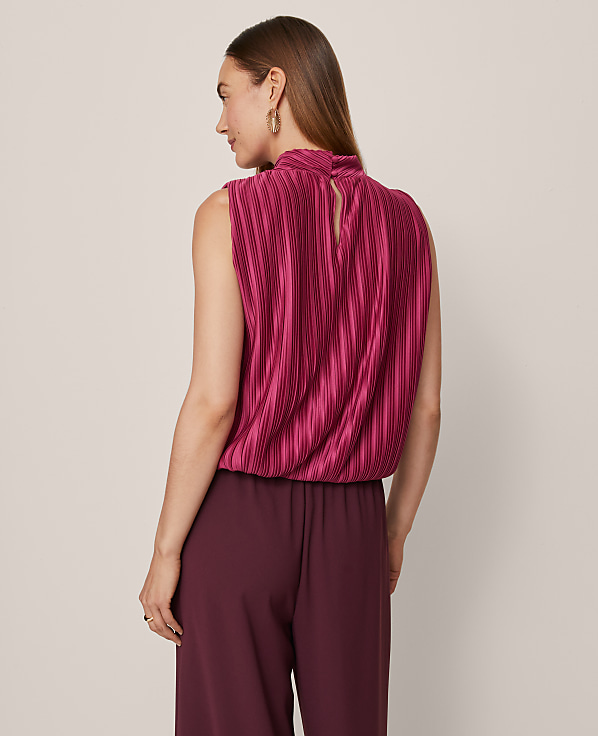 Mock Neck Bubble Hem Top
