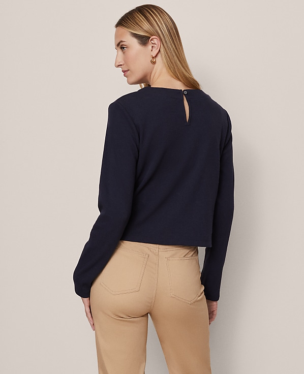 Petite Weekend Denim Patch Pocket Pullover