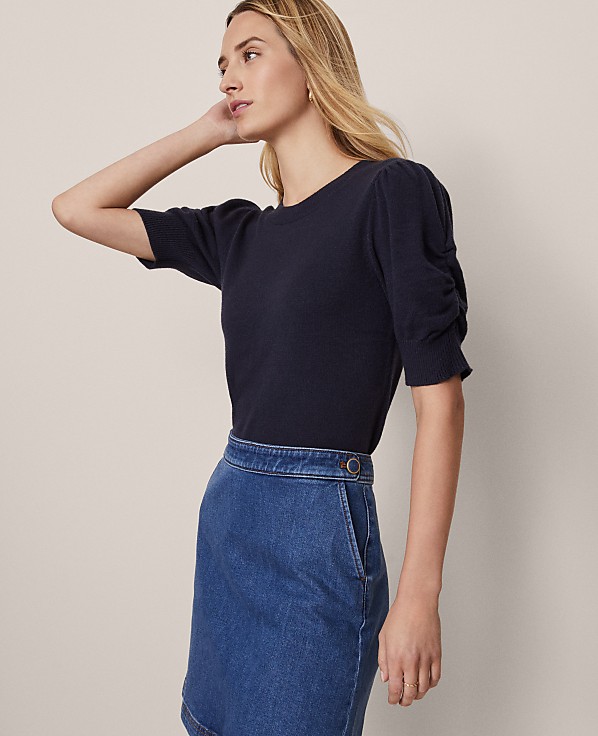 Weekend Ruched Sweater Tee