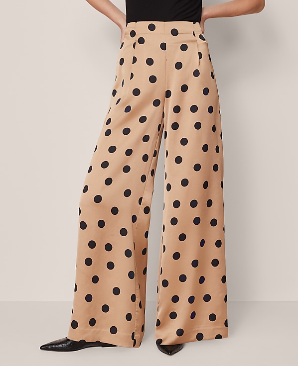 The Dotted Dramatic Wide-Leg Satin Pant