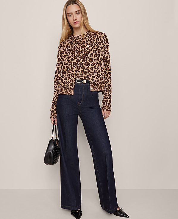 Petite Animal Print Jacquard Sweater Shell