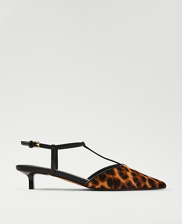 Haircalf T-Strap Kitten Heel Pump