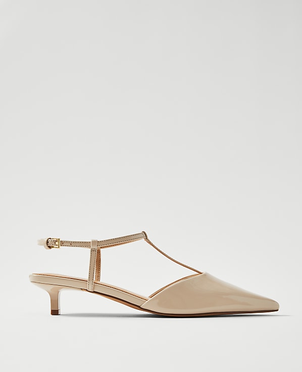 Patent T-Strap Kitten Heel Pump