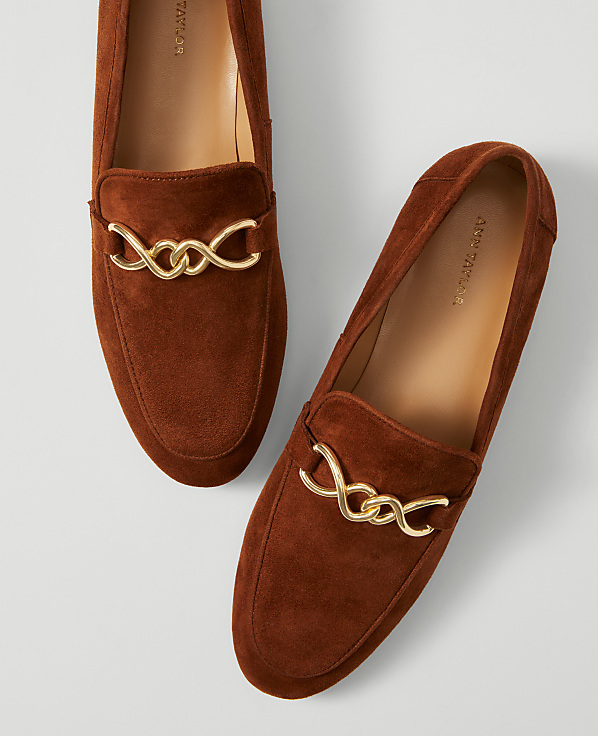 Hardware Embellished Suede Loafer
