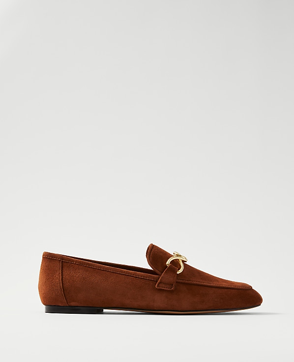 Hardware Embellished Suede Loafer