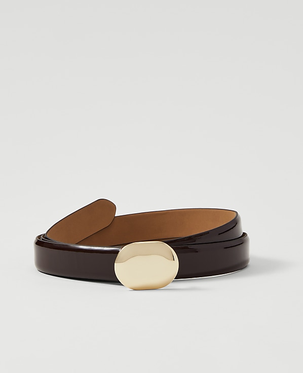 Patent Leather Oval Buckle Belt