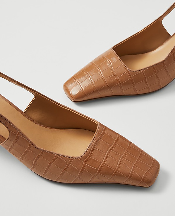 Croco Slingback Pump