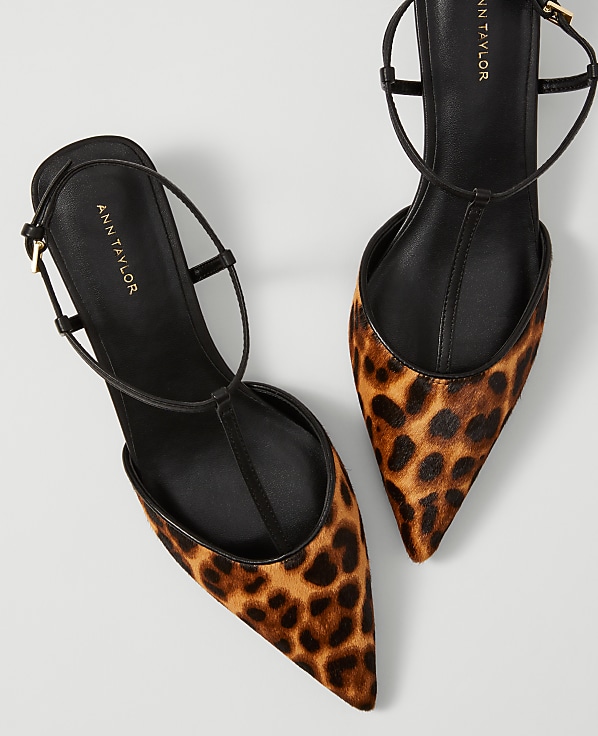 Haircalf T-Strap Kitten Heel Pump