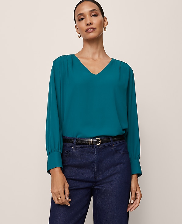Petite V-Neck Popover