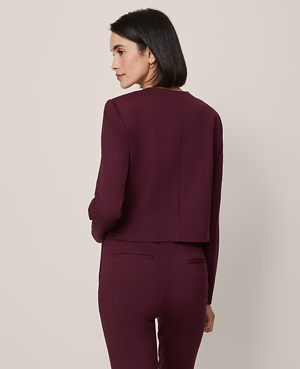 The Petite Crew Neck Jacket in Ponte