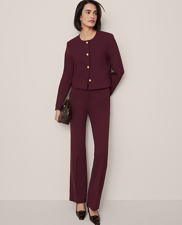 The Petite Crew Neck Jacket in Ponte