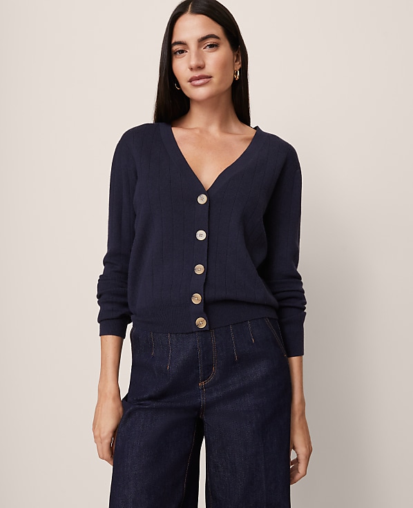 Ribbed Wedge Cardigan