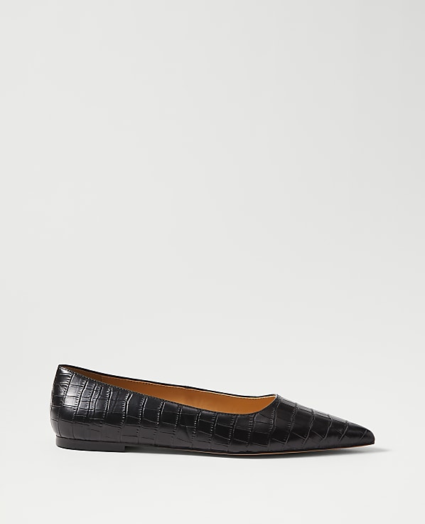 Weekend Pointy Toe Croco Ballet Flat