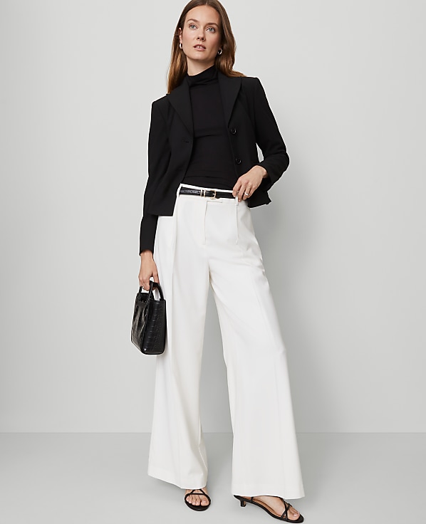 The Petite Shorter Two Button Blazer in Bi-Stretch