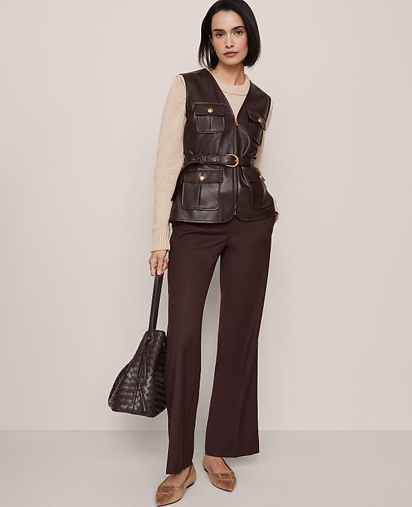 Belted Faux Leather Vest