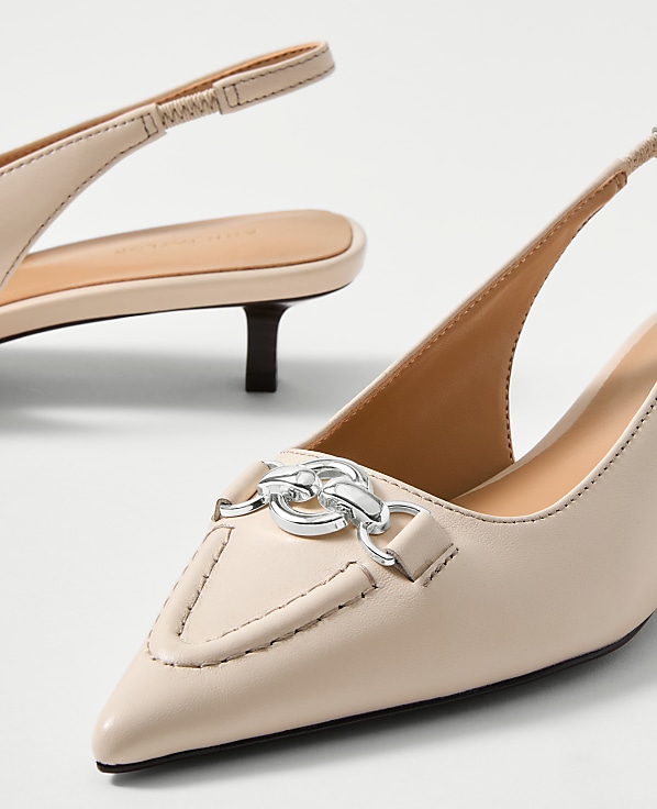 Horsebit Leather Slingback Pump