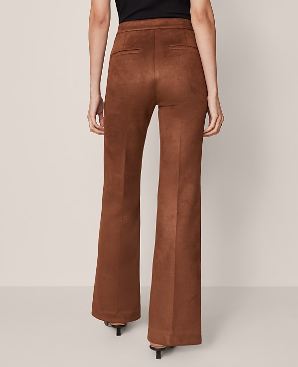 The Side Zip Flare Pant in Faux Suede