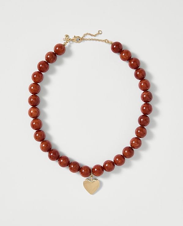 Stone Heart Pendant Necklace