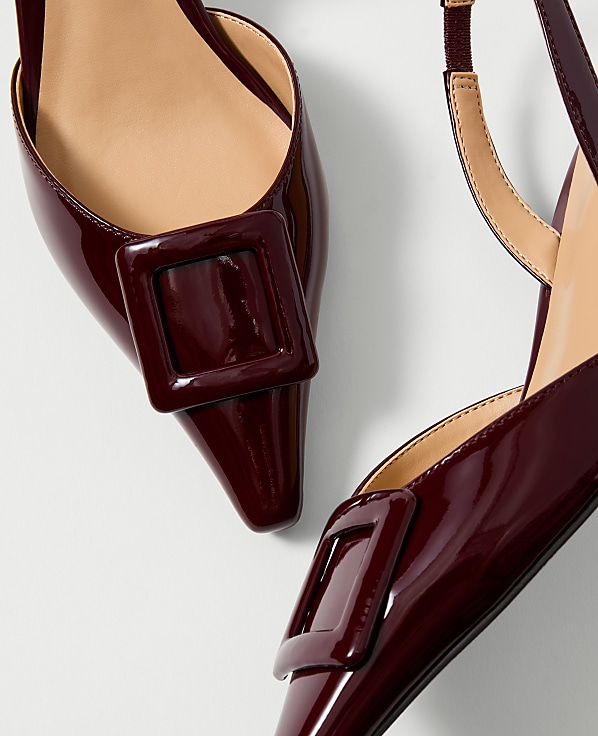 Patent Pointy Toe Slingback Pump