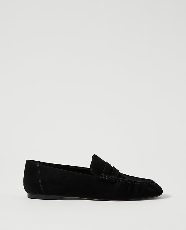 Gathered Suede Loafer