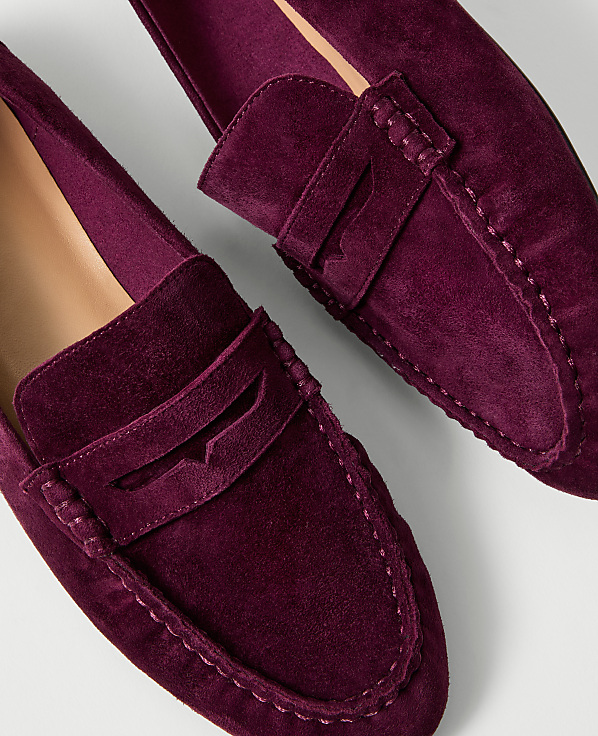 Gathered Suede Loafer